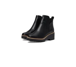 DV BY DOLCE VITA RIELLE LUG SOLE CHELSEA BOOT WOMEN BLACK EXOTIC SIZE 9 M